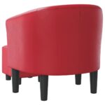 Chaise cabriolet avec repose-pied rouge similicuir – Image 3