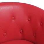 Chaise cabriolet avec repose-pied rouge similicuir – Image 4