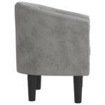 Chaise cabriolet gris clair velours – Image 2