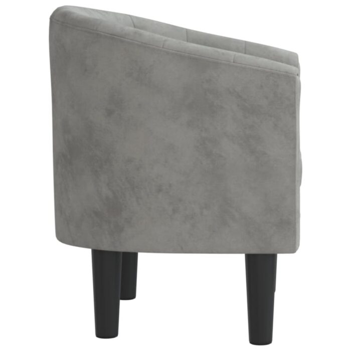 Chaise cabriolet gris clair velours – Image 2