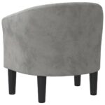 Chaise cabriolet gris clair velours – Image 3
