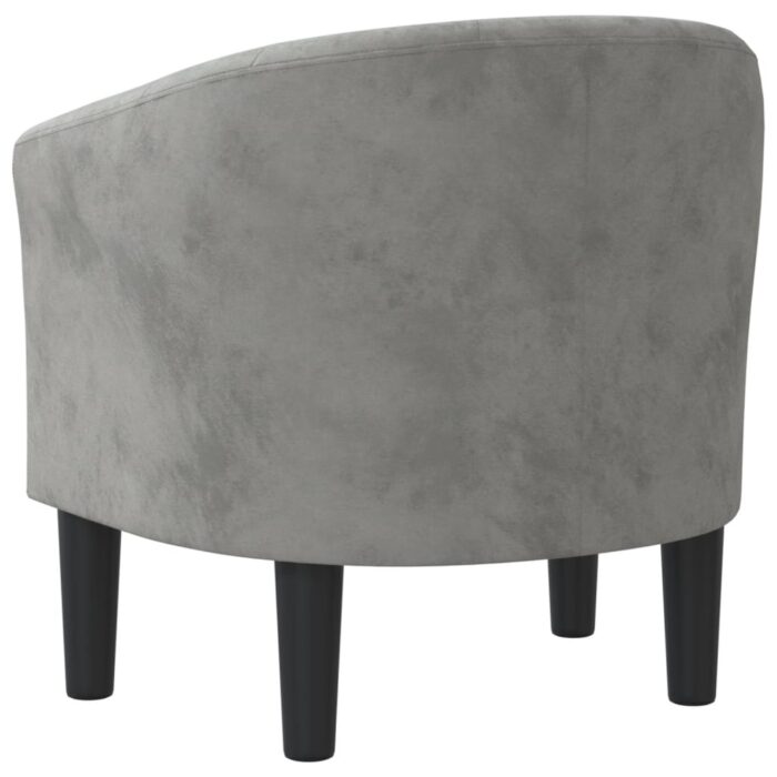 Chaise cabriolet gris clair velours – Image 3