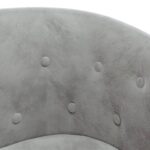 Chaise cabriolet gris clair velours – Image 4