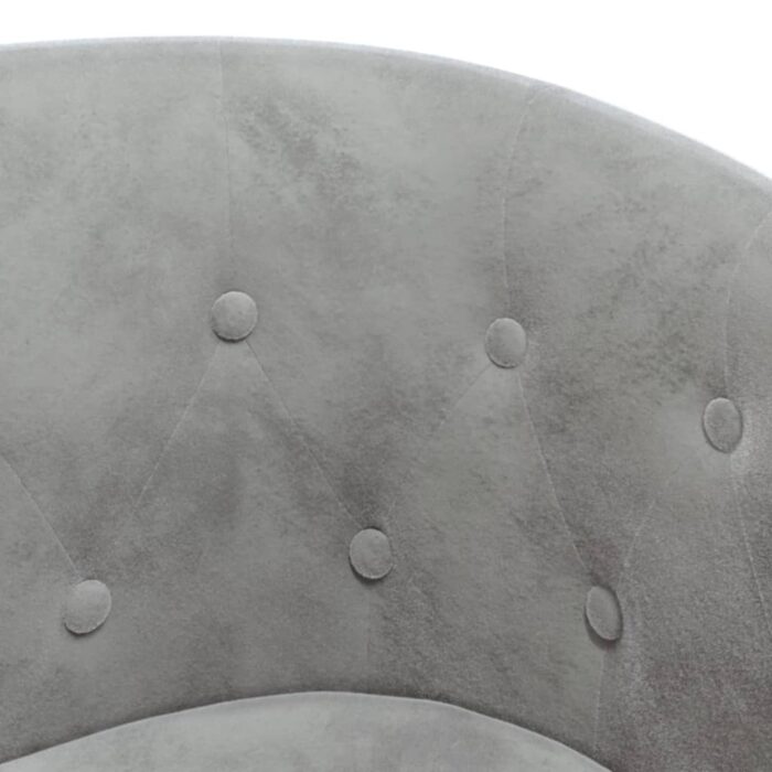 Chaise cabriolet gris clair velours – Image 4