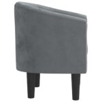 Fauteuil cabriolet gris foncé velours – Image 2