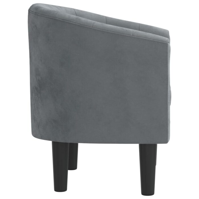 Fauteuil cabriolet gris foncé velours – Image 2