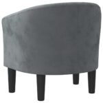 Fauteuil cabriolet gris foncé velours – Image 3