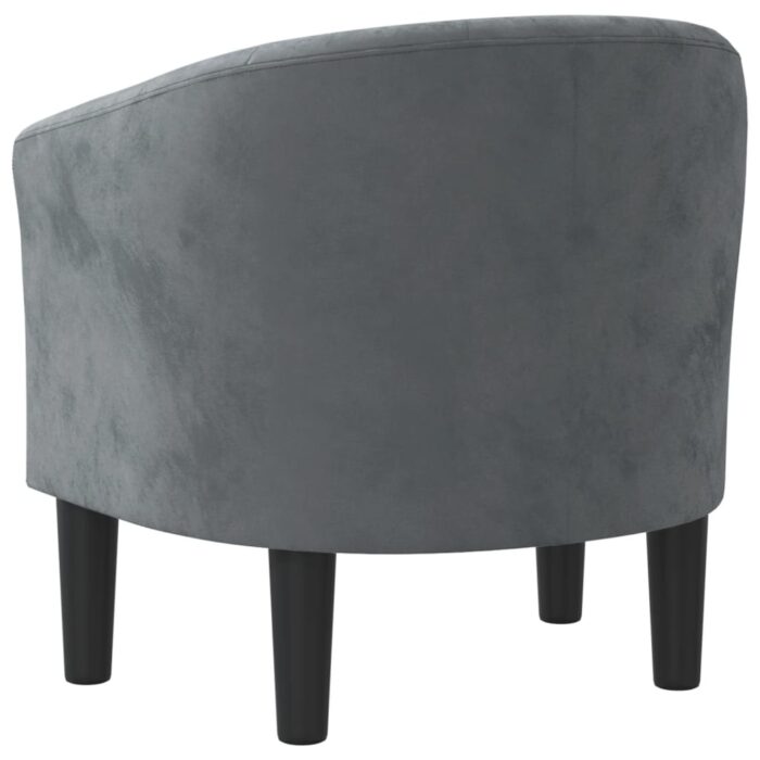 Fauteuil cabriolet gris foncé velours – Image 3