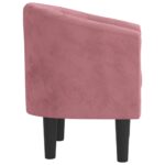 Fauteuil rose velours – Image 2