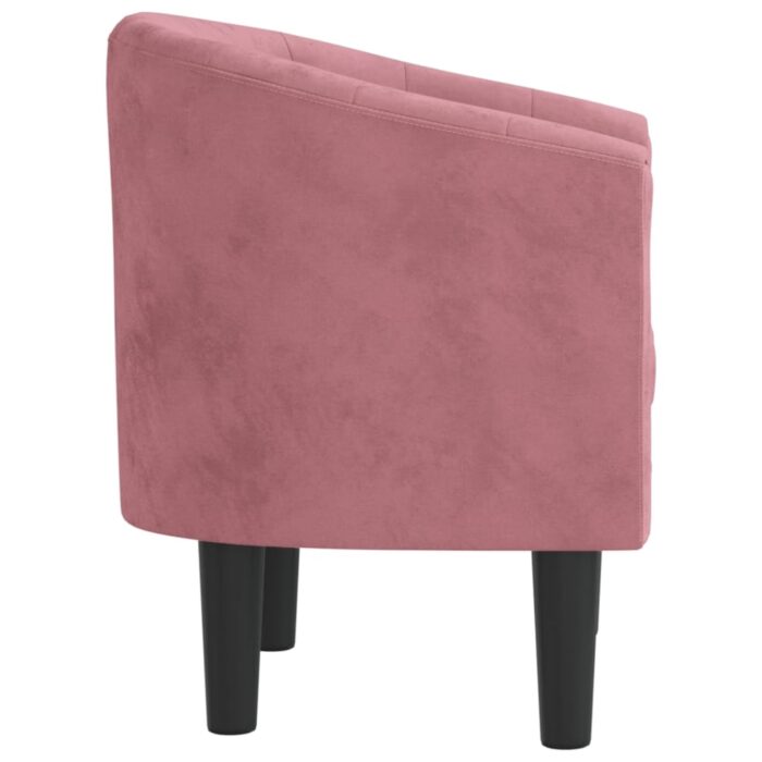 Fauteuil rose velours – Image 2