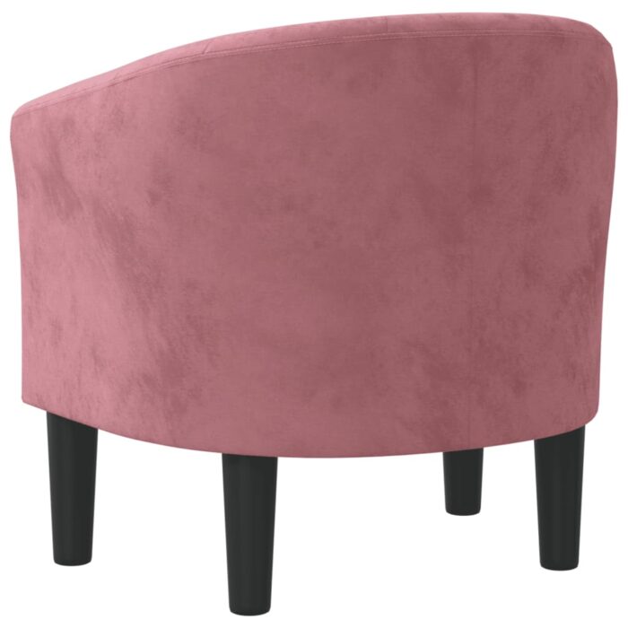 Fauteuil rose velours – Image 3