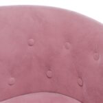 Fauteuil rose velours – Image 4