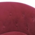 Fauteuil cabriolet rouge bordeaux velours – Image 4