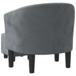 Fauteuil avec repose-pied gris foncé velours – Image 3