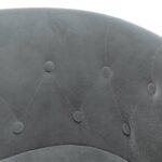 Fauteuil avec repose-pied gris foncé velours – Image 4