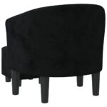 Fauteuil avec repose-pied noir velours – Image 3