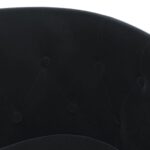 Fauteuil avec repose-pied noir velours – Image 4