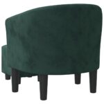 Fauteuil avec repose-pied vert foncé velours – Image 3