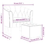 Fauteuil avec repose-pied vert foncé velours – Image 6