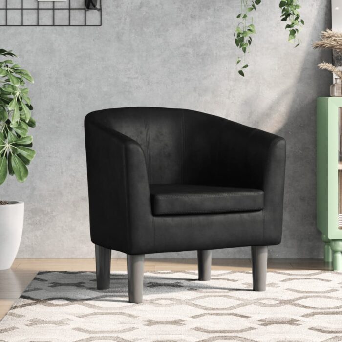 Fauteuil noir similicuir – Image 1