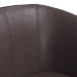 Fauteuil avec repose-pied marron similicuir – Image 4