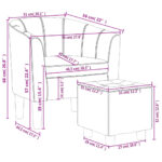 Fauteuil avec repose-pied marron similicuir – Image 6