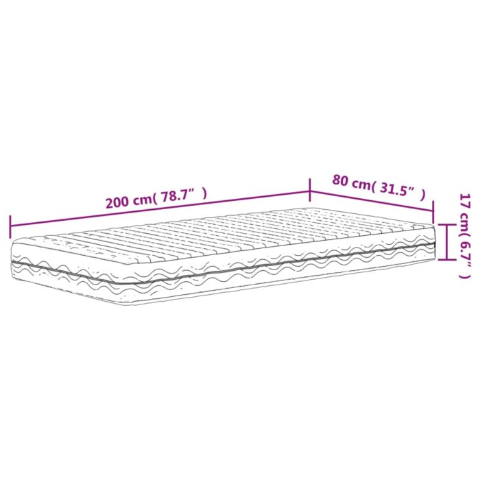 Matelas en mousse blanc 80x200 cm dureté H2 H3 – Image 7