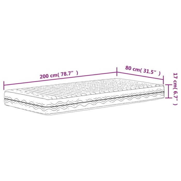 Matelas en mousse blanc 80x200 cm dureté H2 H3 – Image 8