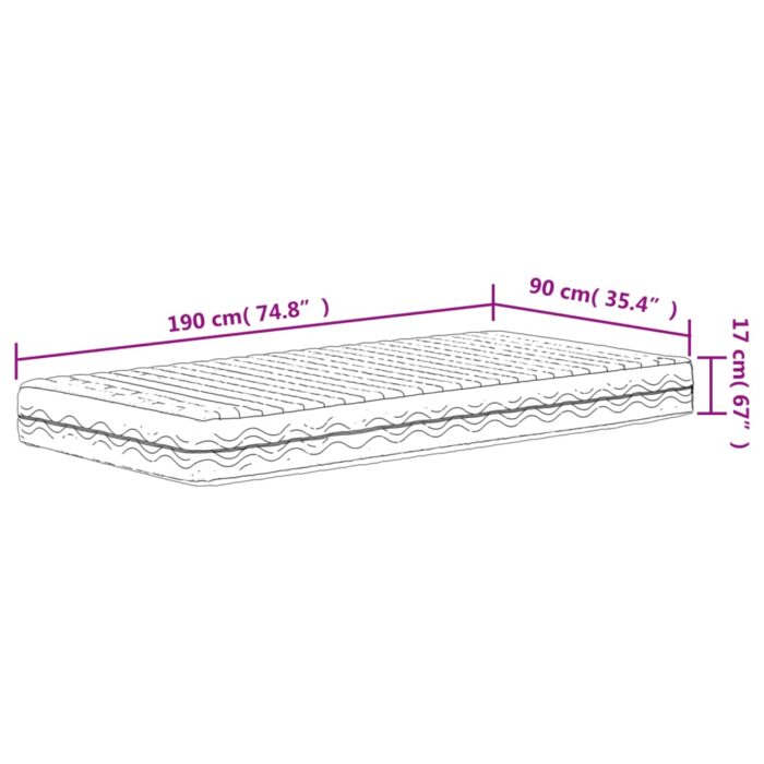 Matelas en mousse blanc 90x190 cm dureté H2 H3 – Image 8