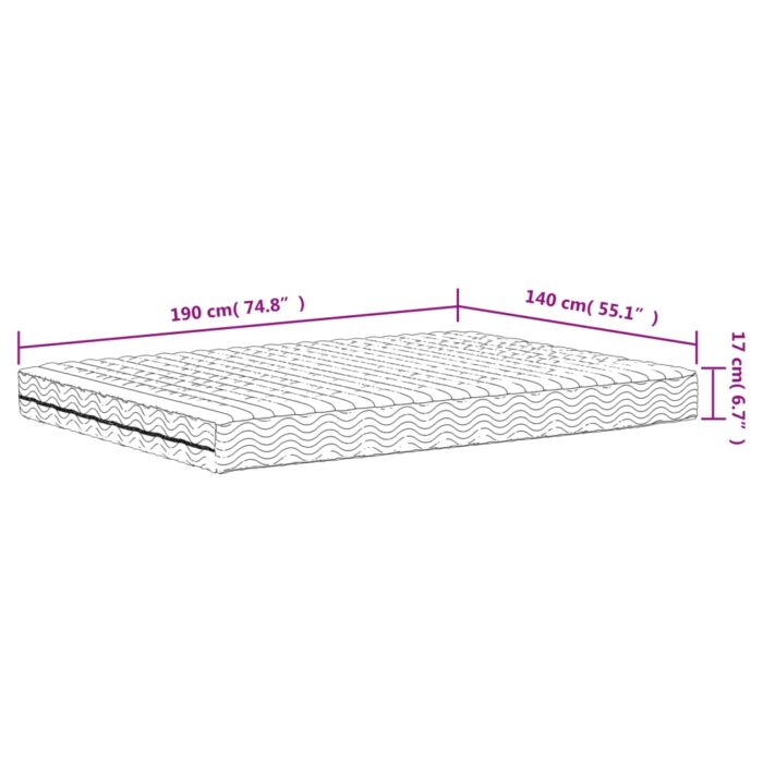 Matelas en mousse blanc 140x190 cm dureté H2 H3 – Image 8