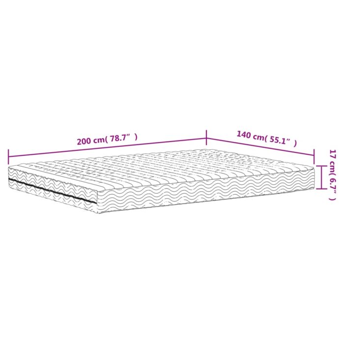 Matelas en mousse blanc 140x200 cm dureté H2 H3 – Image 7