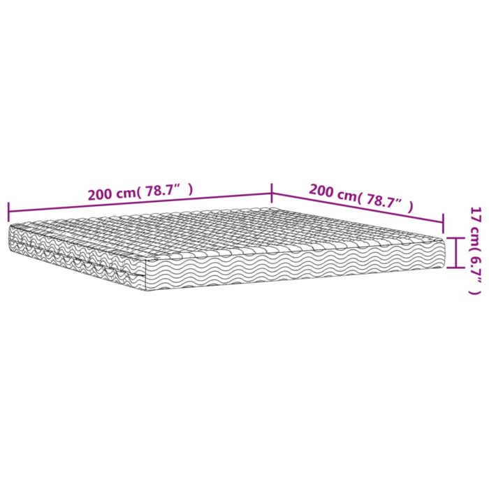 Matelas en mousse blanc 200x200 cm dureté H2 H3 – Image 7