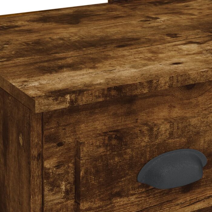 Coiffeuse avec lumières LED chêne fumé 90x42x132,5 cm – Image 7