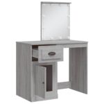 Coiffeuse avec lumières LED sonoma gris 90x42x132,5 cm – Image 2