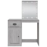 Coiffeuse avec lumières LED sonoma gris 90x42x132,5 cm – Image 3