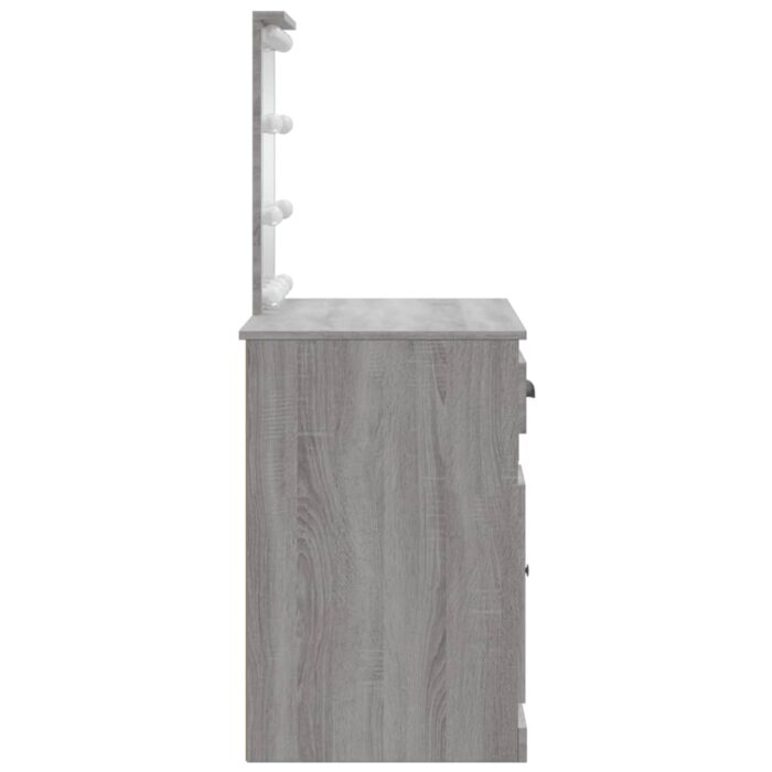 Coiffeuse avec lumières LED sonoma gris 90x42x132,5 cm – Image 4