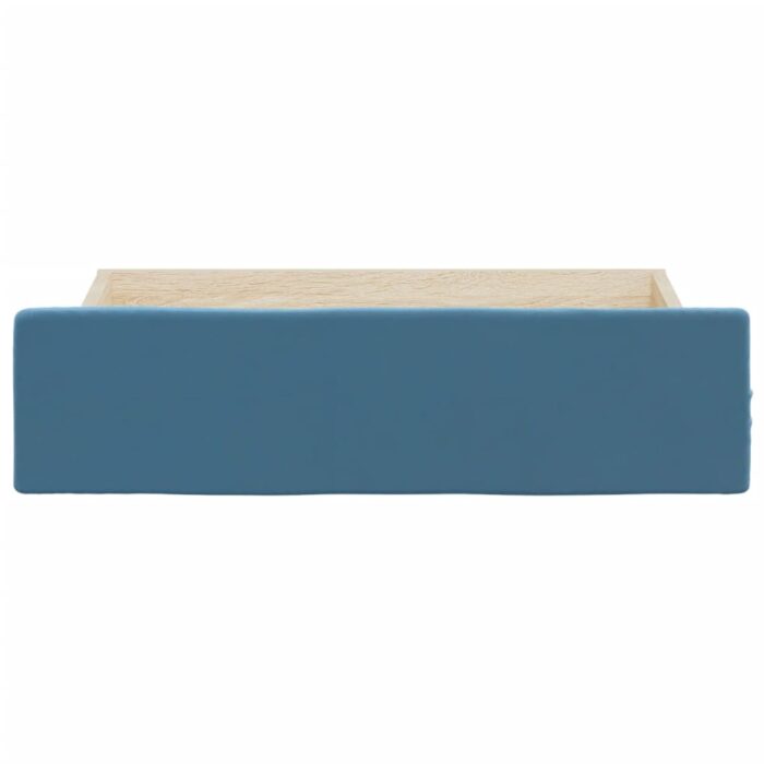 Tiroirs de lit 2 pcs bleu bois d'ingénierie et tissu – Image 2