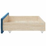 Tiroirs de lit 2 pcs bleu bois d'ingénierie et tissu – Image 3