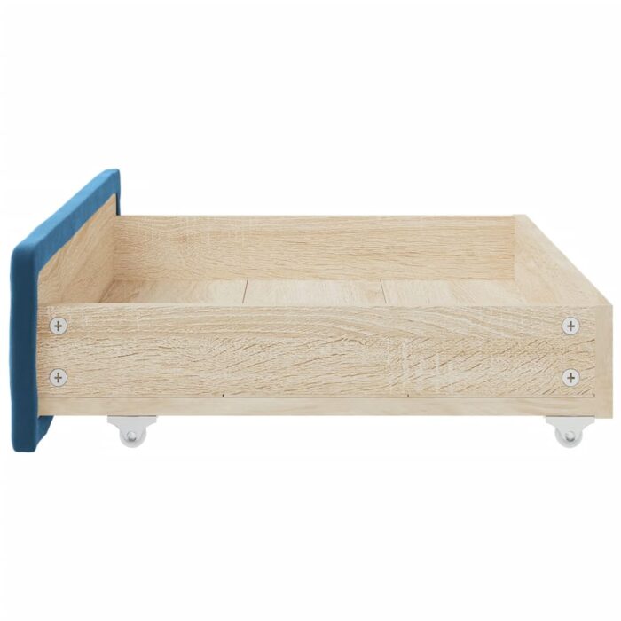 Tiroirs de lit 2 pcs bleu bois d'ingénierie et tissu – Image 3