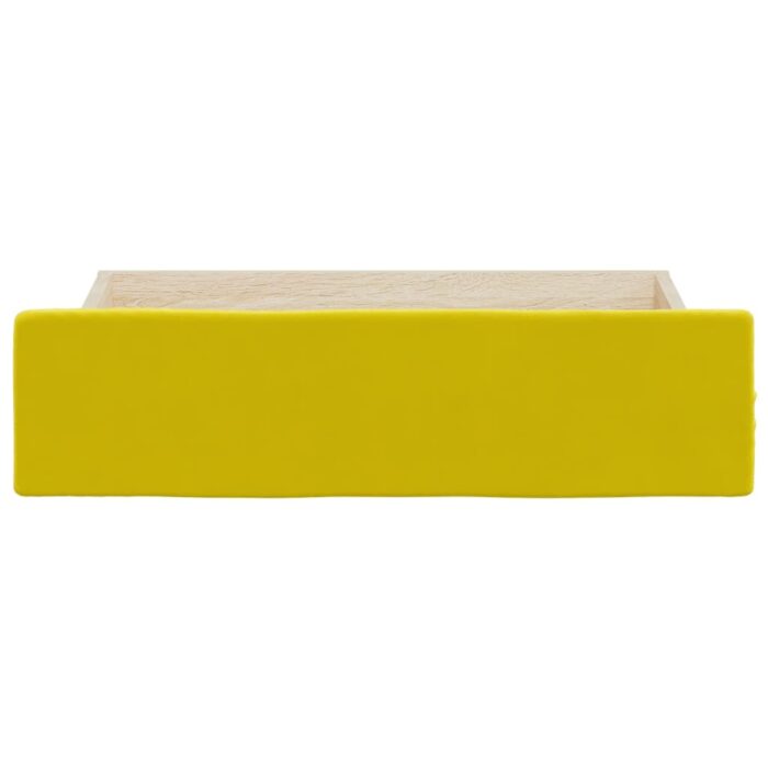Tiroirs de lit 2 pcs jaune bois d'ingénierie et velours – Image 2