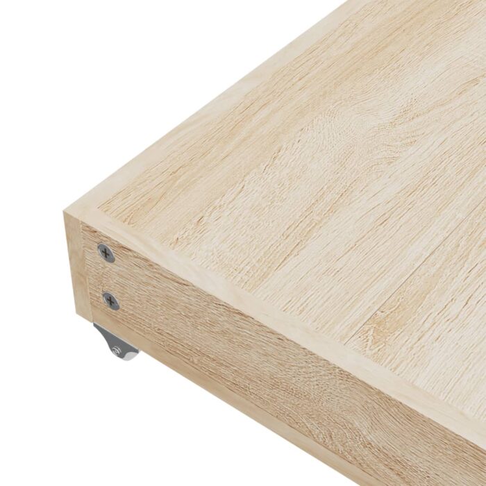 Tiroirs de lit 2 pcs jaune bois d'ingénierie et velours – Image 5