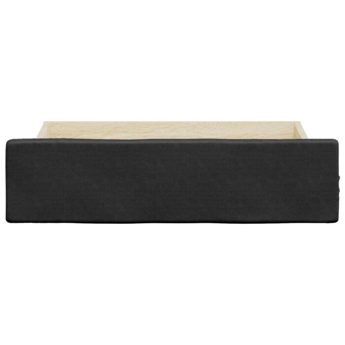 Tiroirs de lit 2 pcs noir bois d'ingénierie et similicuir – Image 2