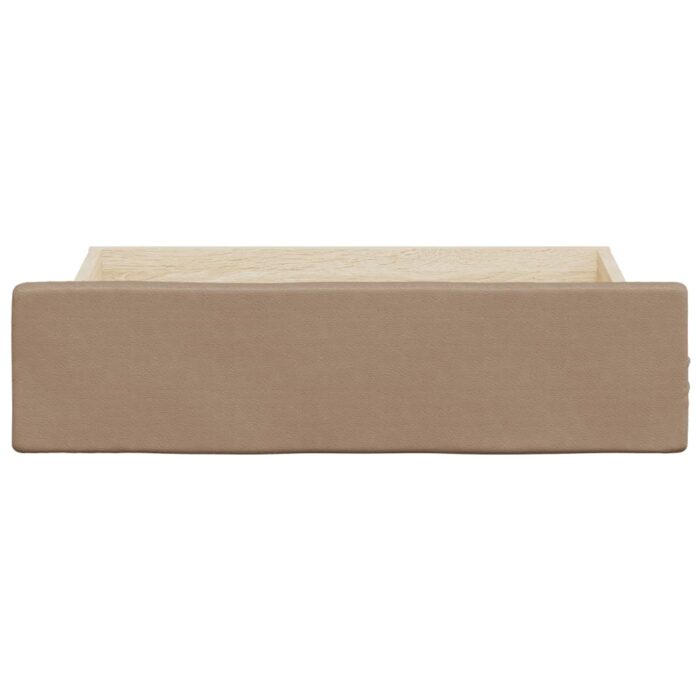 Tiroirs de lit 2 pcs cappuccino bois d'ingénierie et similicuir – Image 2