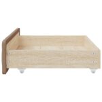 Tiroirs de lit 2 pcs cappuccino bois d'ingénierie et similicuir – Image 3