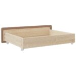 Tiroirs de lit 2 pcs cappuccino bois d'ingénierie et similicuir – Image 4