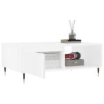 Table basse blanc 90x60x35 cm bois d'ingénierie – Image 2
