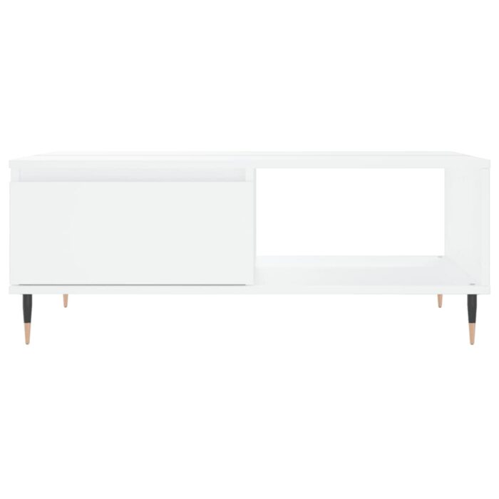 Table basse blanc 90x60x35 cm bois d'ingénierie – Image 3