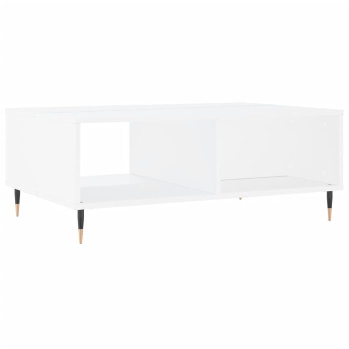 Table basse blanc 90x60x35 cm bois d'ingénierie – Image 6
