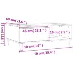 Table basse blanc 90x60x35 cm bois d'ingénierie – Image 9