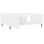 Table basse blanc brillant 90x60x35 cm bois d'ingénierie – Image 4